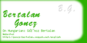 bertalan goncz business card